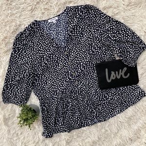 Mittoshop Baby Doll Top 💗 Black & White